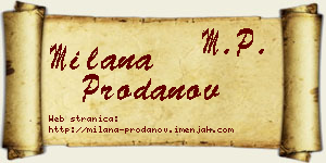 Milana Prodanov vizit kartica